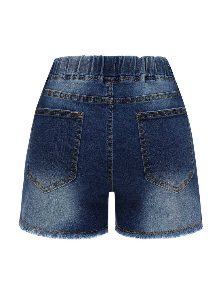 This Blue 1930s Ripped Denim Shorts whispers 1930s secrets to those who notice