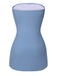 Blue 1930s Solid Buttoned Bandeau Swimsuit, vintage swimsuit, pin-up swimwear - perfect for women who love vintage and retro fashion