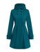 Blue 1930s Solid Faux-Wool Hooded Coat - vintage fashion, retro style