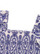This Blue 1930s Tribal Prints Square Neck Romper whispers 1930s secrets to those who notice