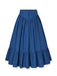 2PCS 1940s Cotton Cream V-Neck Top & Blue Pleated Skirt: a 1940s classic that whispers rather than shouts