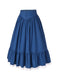 This 2PCS 1940s Cotton Cream V-Neck Top & Blue Pleated Skirt brings 1940s soul to her everyday