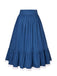 2PCS 1940s Cotton Cream V-Neck Top & Blue Pleated Skirt — 1940s elegance she can wear anywhere