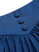 2PCS 1940s Cotton Cream V-Neck Top & Blue Pleated Skirt: a 1940s classic that whispers rather than shouts