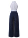 Blue 1940s Halter Polka Dot Jumpsuit, vintage romper, retro jumpsuit - perfect for women who love vintage and retro fashion