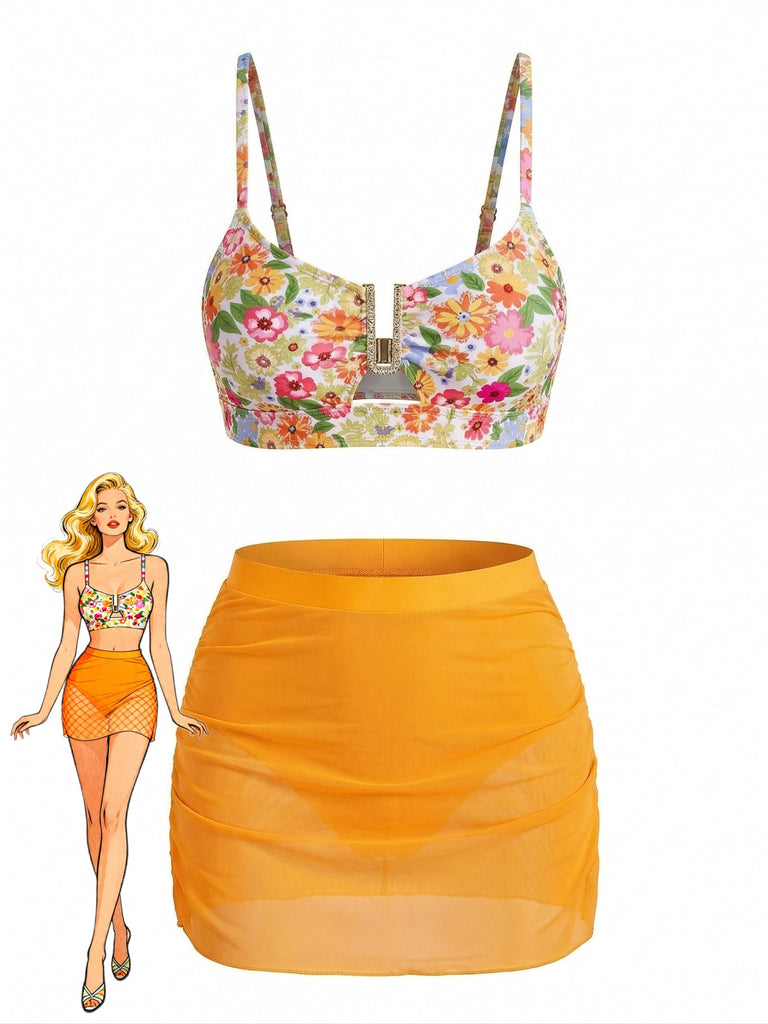 Blue 1940s High Waist Bikini Set, vintage swimsuit, pin-up swimwear - perfect for women who love vintage and retro fashion