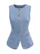 Blue 1940s Sleeveless Denim Vest - vintage fashion, retro style