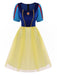 Blue 1940s Snow White Style Mesh Dress: where 1940s romance meets her modern spirit