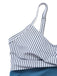 Blue 1940s Striped Pocket Ruched Swimsuit