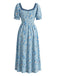 Blue 1940s Vintage Floral Print Swing Dress, vintage dress, retro fashion, rockabilly, pin-up fashion - perfect for women who love vintage and retro fashion