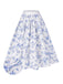 Blue 1950s Blue & White Porcelain Floral Skirt - vintage skirt, retro style, pure white
