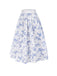 Blue 1950s Blue & White Porcelain Floral Skirt - vintage skirt, retro style, pure white