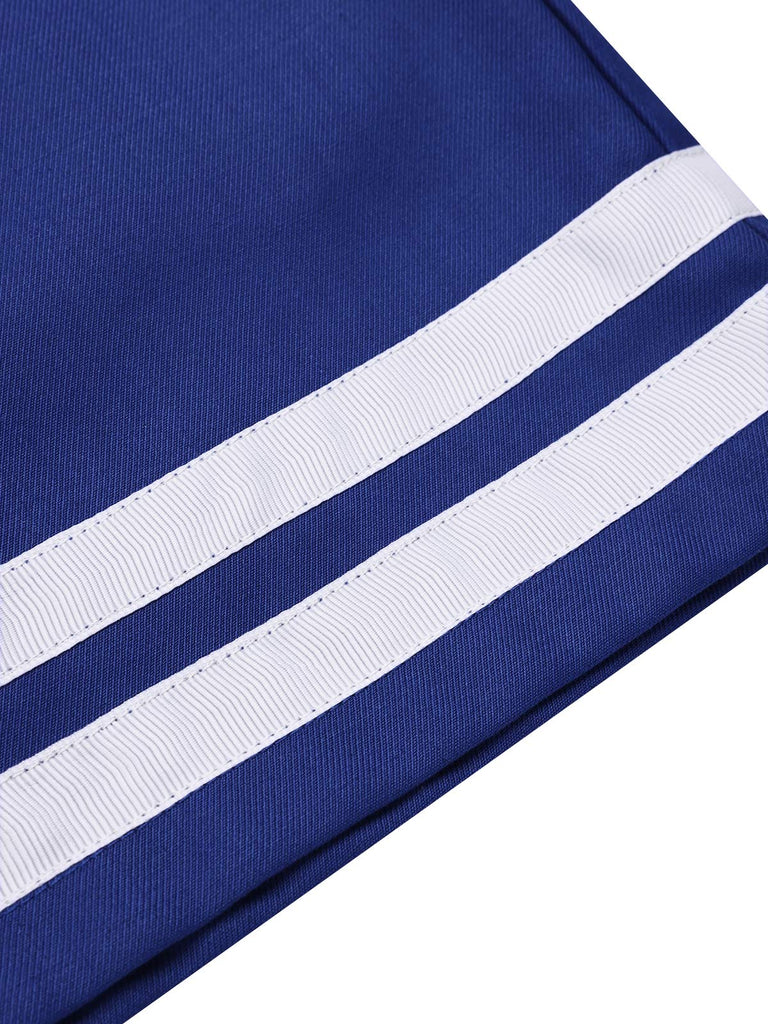This Blue 1950s Cotton Cravat Nautical Stripe Romper whispers 1950s secrets to those who notice