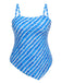 Blue 1950s Diagonal Stripe Swimsuit: 1950s Riviera elegance, reimagined for her