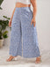 [Plus Size] Blue 1950s Ditsy Floral High-Waist Pants - vintage fashion, retro style for vintage lovers