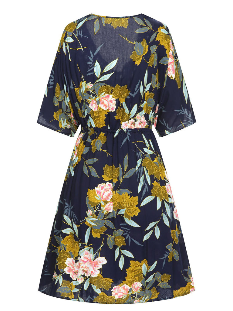 Blue 1950s Floral Hollow Cover-Up, vintage fashion, retro style - perfect for women who love vintage and retro fashion