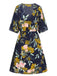 Blue 1950s Floral Hollow Cover-Up, vintage fashion, retro style - perfect for women who love vintage and retro fashion