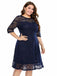 Blue 1950s Lace Half Sleeves Dress: timeless style reimagined