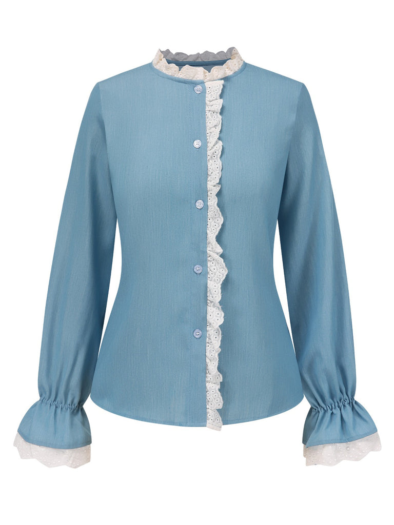 1950s Lace Trim Buttoned Blouse | 1950s | vintage blouse, retro top