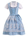 Blue 1950s Oktoberfest Lace Patchwork Dress Set: where 1950s romance meets her modern spirit