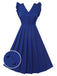 Blue 1950s Pleated Ruffles Vest Dress, vintage dress, retro fashion, rockabilly, pin-up fashion - perfect for women who love vintage and retro fashion