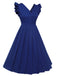 Blue 1950s Pleated Ruffles Vest Dress, vintage dress, retro fashion, rockabilly, pin-up fashion - perfect for women who love vintage and retro fashion