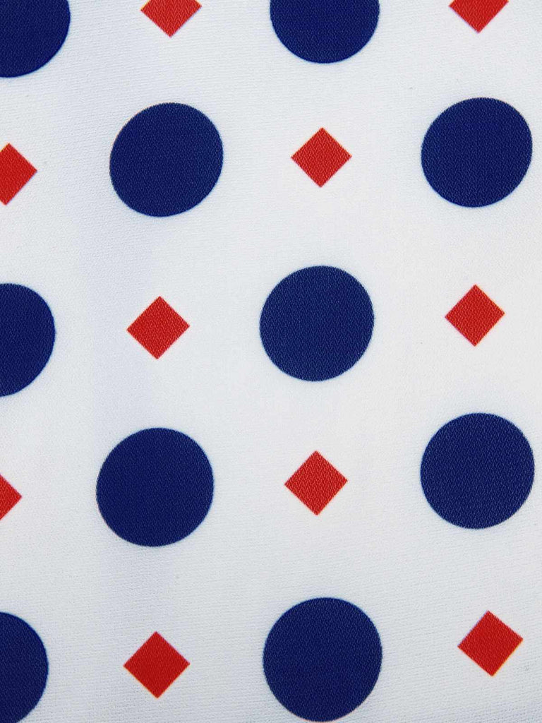 Blue 1950s Polka Dot Buttoned Romper: timeless style reimagined