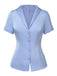 Blue 1950s Solid Lapel Blouse, vintage top, retro blouse - perfect for women who love vintage and retro fashion