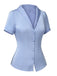Blue 1950s Solid Lapel Blouse, vintage top, retro blouse - perfect for women who love vintage and retro fashion
