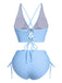 Blue 1950s Spaghetti Strap Plaids Swimsuit — because 1950s glamour never goes out of style