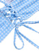 She's wearing Blue 1950s Spaghetti Strap Plaids Swimsuit and the whole beach remembers the 1950s