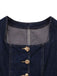 Blue 1950s Square Neck Buttoned Denim Vest - vintage fashion, retro style