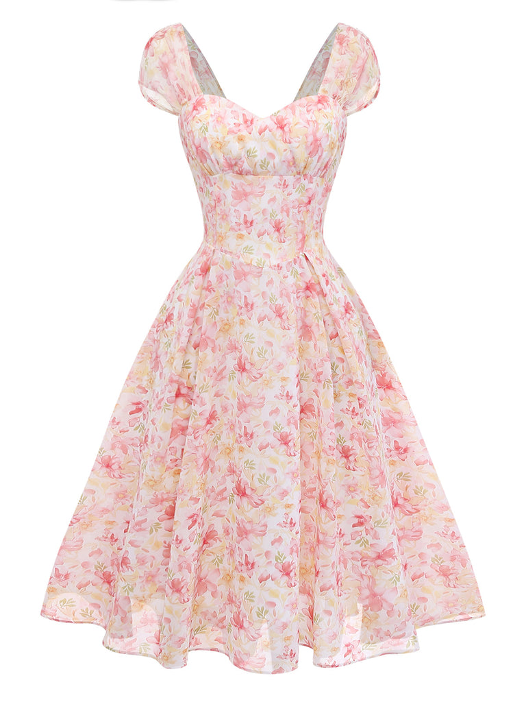 Blue 1950s Vintage Swing Dress 2