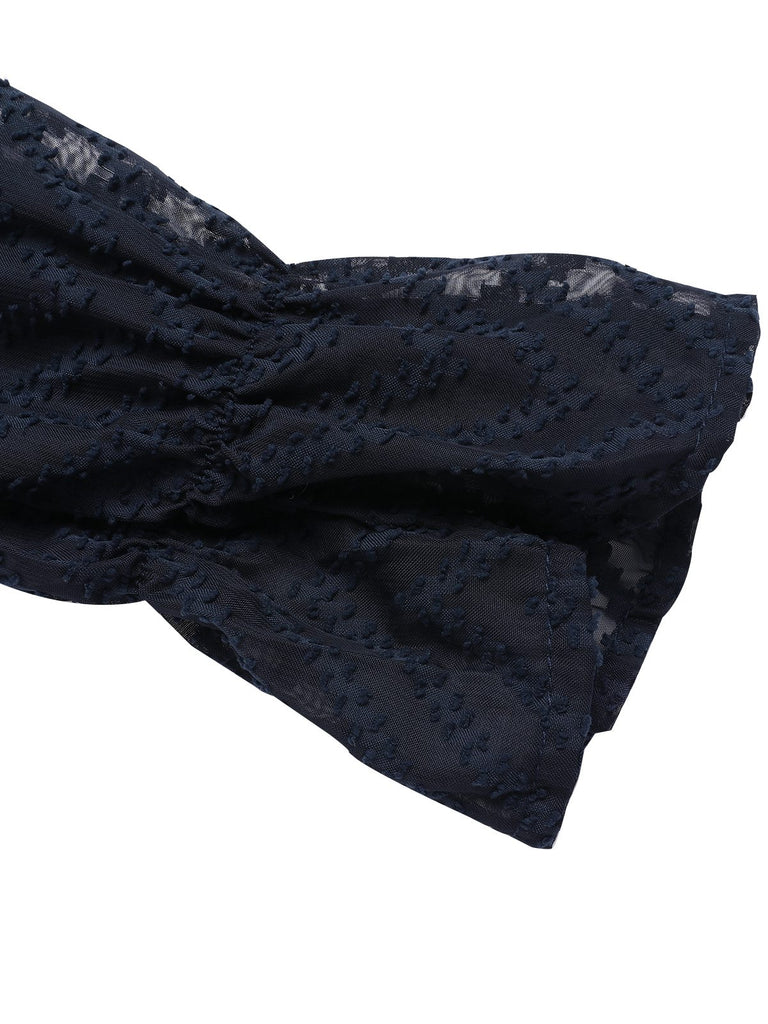 Blue 1960s Curve Stripes Sheer Patchwork Jumpsuit, vintage romper, retro jumpsuit - perfect for women who love vintage and retro fashion