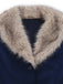 Blue 1960s Faux Fur-Lined Belted Coat - vintage fashion, retro style