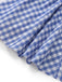 Blue 1960s Gingham Plaid Shoulder-Tie Empire Dress - vintage dress, retro fashion