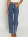 Blue 1960s Pearl Straight Leg Raw Hem Denim Pants: beautiful vintage fashion, retro style, classic elegance with timeless appeal