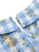 Blue 1960s Puff Sleeve Floral Plaid Dress: timeless style reimagined