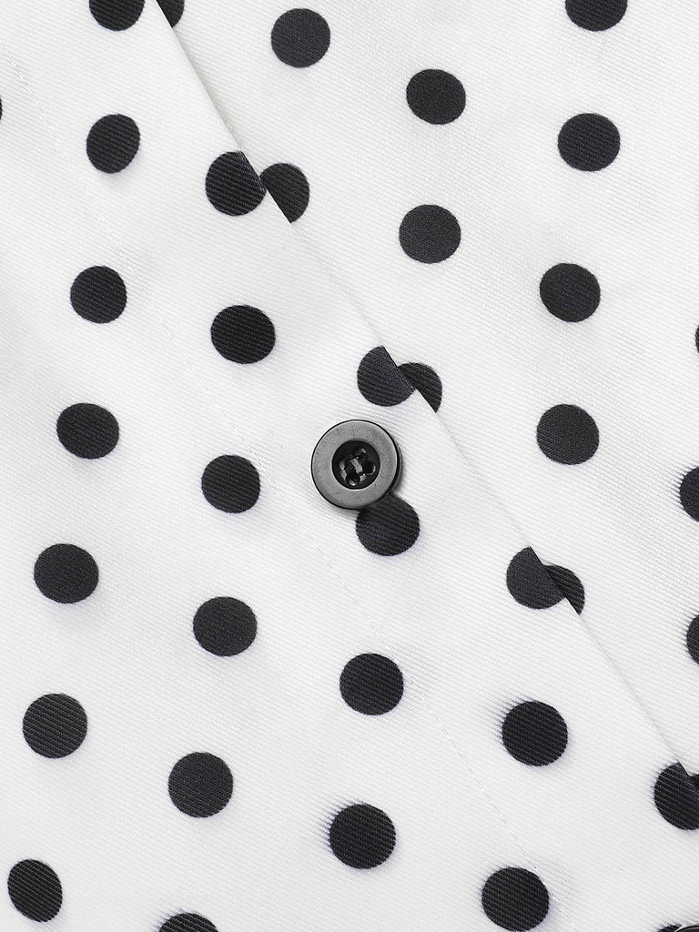 [Pre-Sale] Blue 1960s Shirt Collar Polka Dots Patchwork Dress, vintage dress, retro fashion - perfect for women who love vintage and retro fashion
