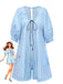 Blue 1960s Striped Short Sleeve Romper