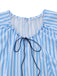 Blue 1960s Striped Short Sleeve Romper 6