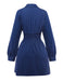 Blue 1960s V-Neck Wrap Striped Shirt Dress - vintage dress, retro fashion