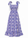 Blue 1970s Bohemian Straps Print Sleeveless Dress, vintage dress, retro fashion - perfect for women who love vintage and retro fashion