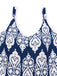 Blue 1970s Boho Ethnic Print Strap Belted Jumpsuit - vintage jumpsuit, retro fashion