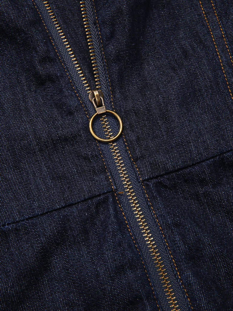 Blue 1970s Denim Collar Belted Flared Jumpsuit, vintage romper, retro jumpsuit - perfect for women who love vintage and retro fashion