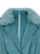 Blue 1970s Fur-Trim Lapel Sequin Belted Jumpsuit - vintage jumpsuit, retro fashion