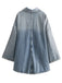 Blue 1970s Loose Lapel Denim Dress, vintage dress, retro fashion - perfect for women who love vintage and retro fashion