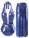 Blue 1970s Pearl Shimmery Halter Swimsuit & Cover-Up: 1970s Riviera elegance, reimagined for her