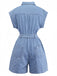 Blue 1980s Denim Button-Down Utility Romper - vintage jumpsuit, retro fashion