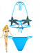 Blue 1980s Halter Starfish Bikini Set - vintage fashion, retro style